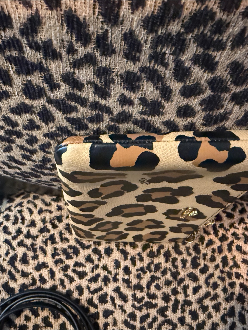 Coach Leopard Print Crossbody Bag in Tan and Black - Picture 5 of 16